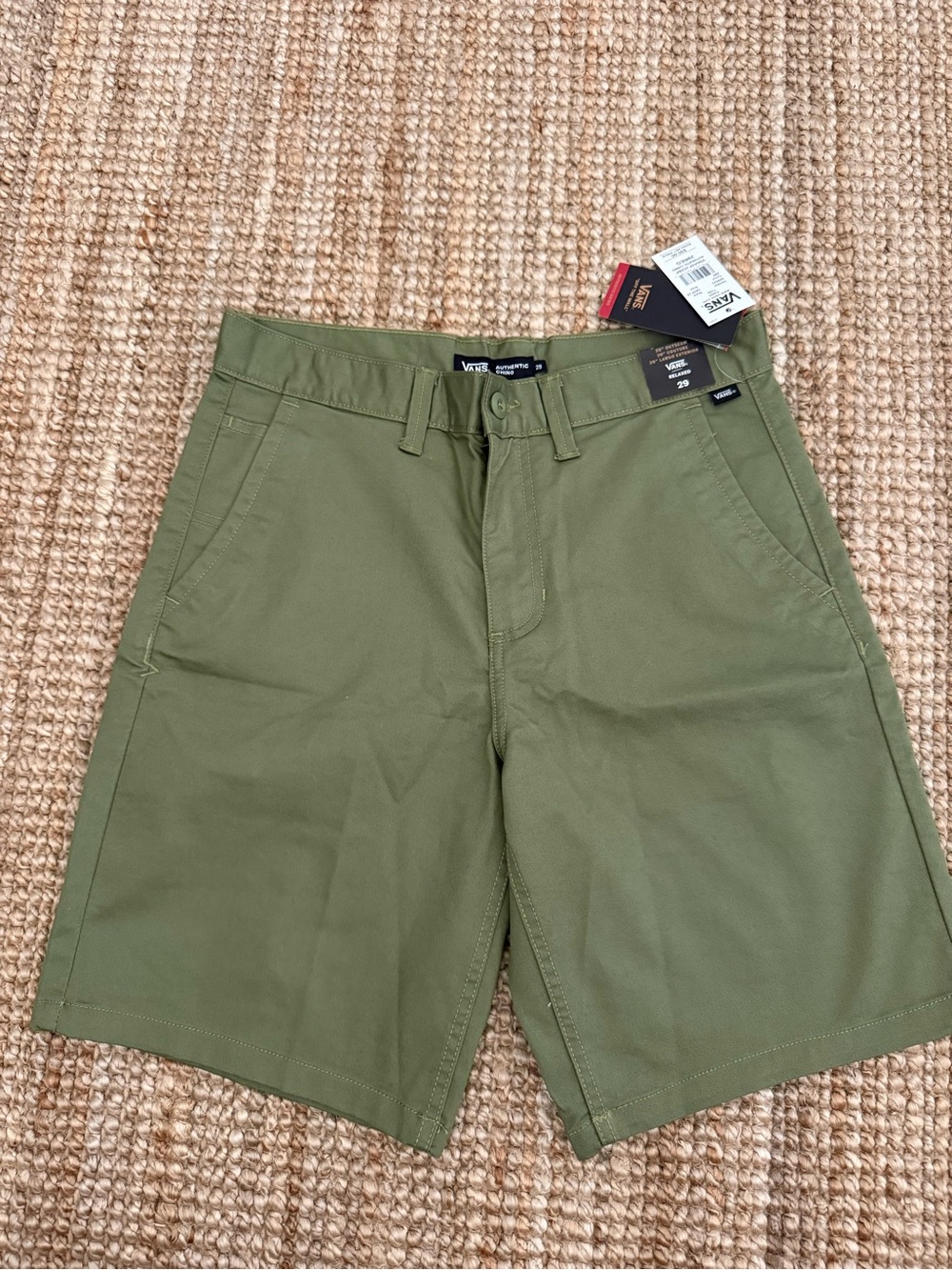 Vans Men's Olive Green Casual ChinoShorts